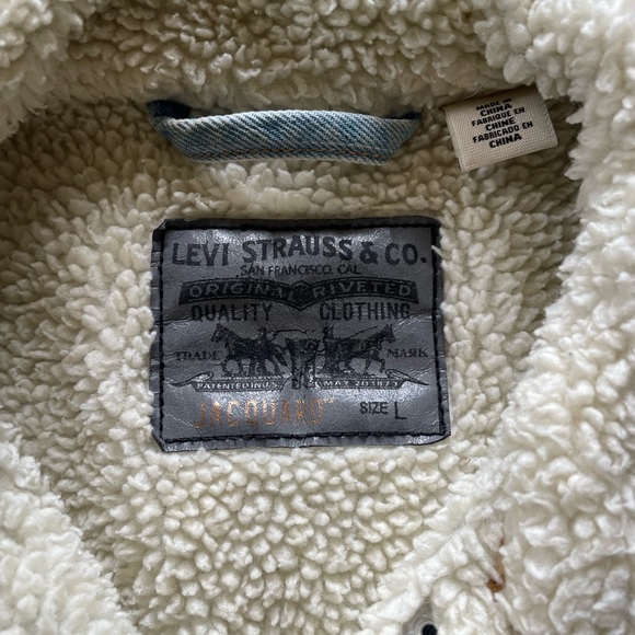 Levi’s x Google Jacquard Sherpa-lined Trucker Denim Jacket women’s large - Picture 8 of 10